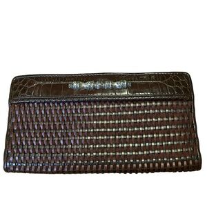 Brighton | Brown And Black Woven Leather Wallet